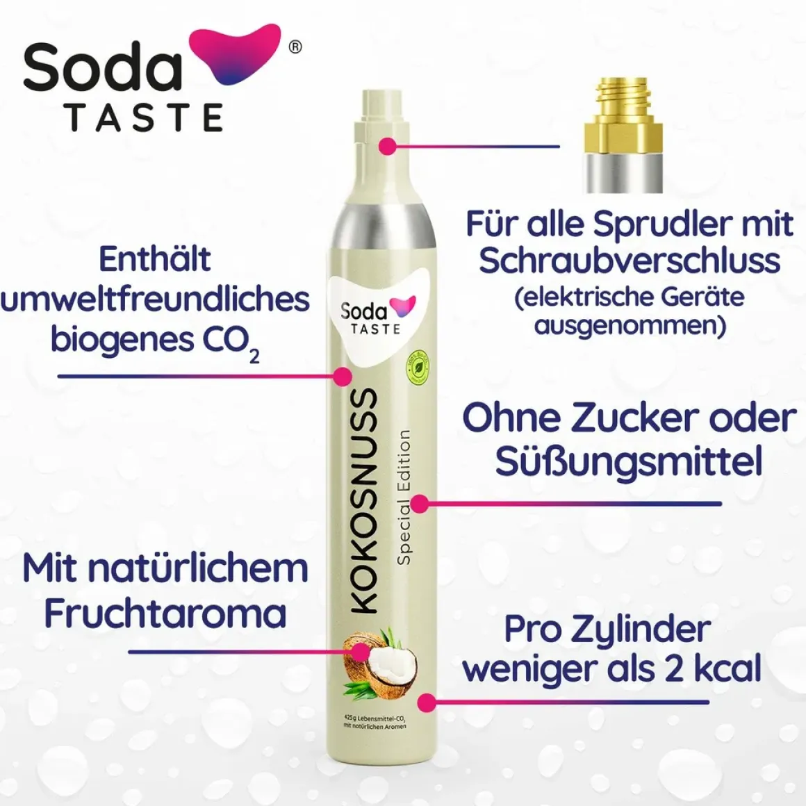 SodaTaste Co2 Aromazylinder Kokosnuss 425g
