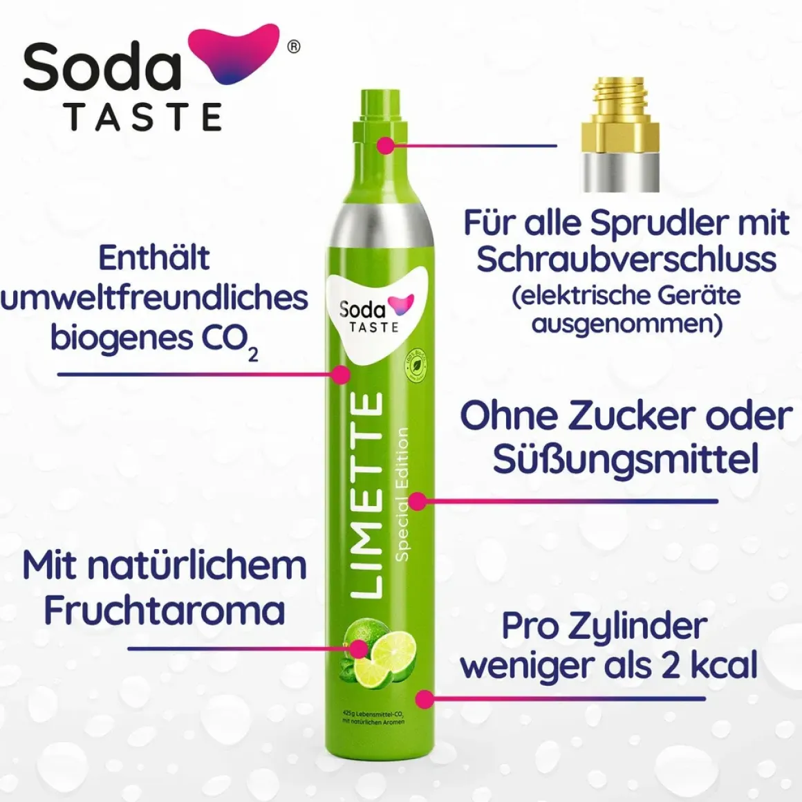 SodaTaste Co2 Aromazylinder Limette 425g