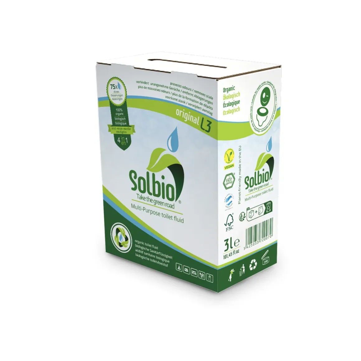 Solbio Sanitärflüssigkeit 3 L - Biologisch abbaubar & Umweltfreundlich