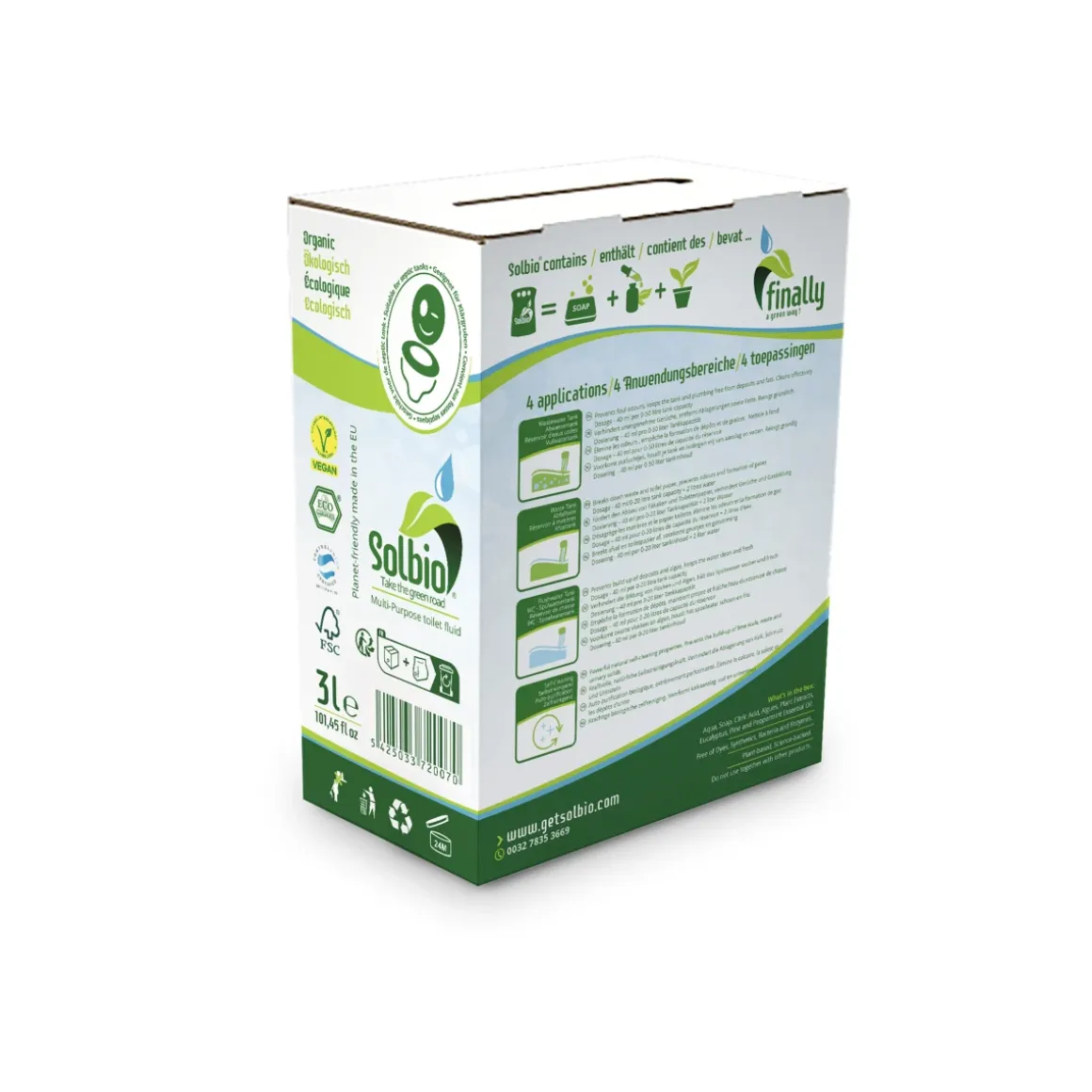 Solbio Sanitärflüssigkeit 3 L - Biologisch abbaubar & Umweltfreundlich