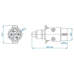 Stecker 7-polig  - aus Kunststoff