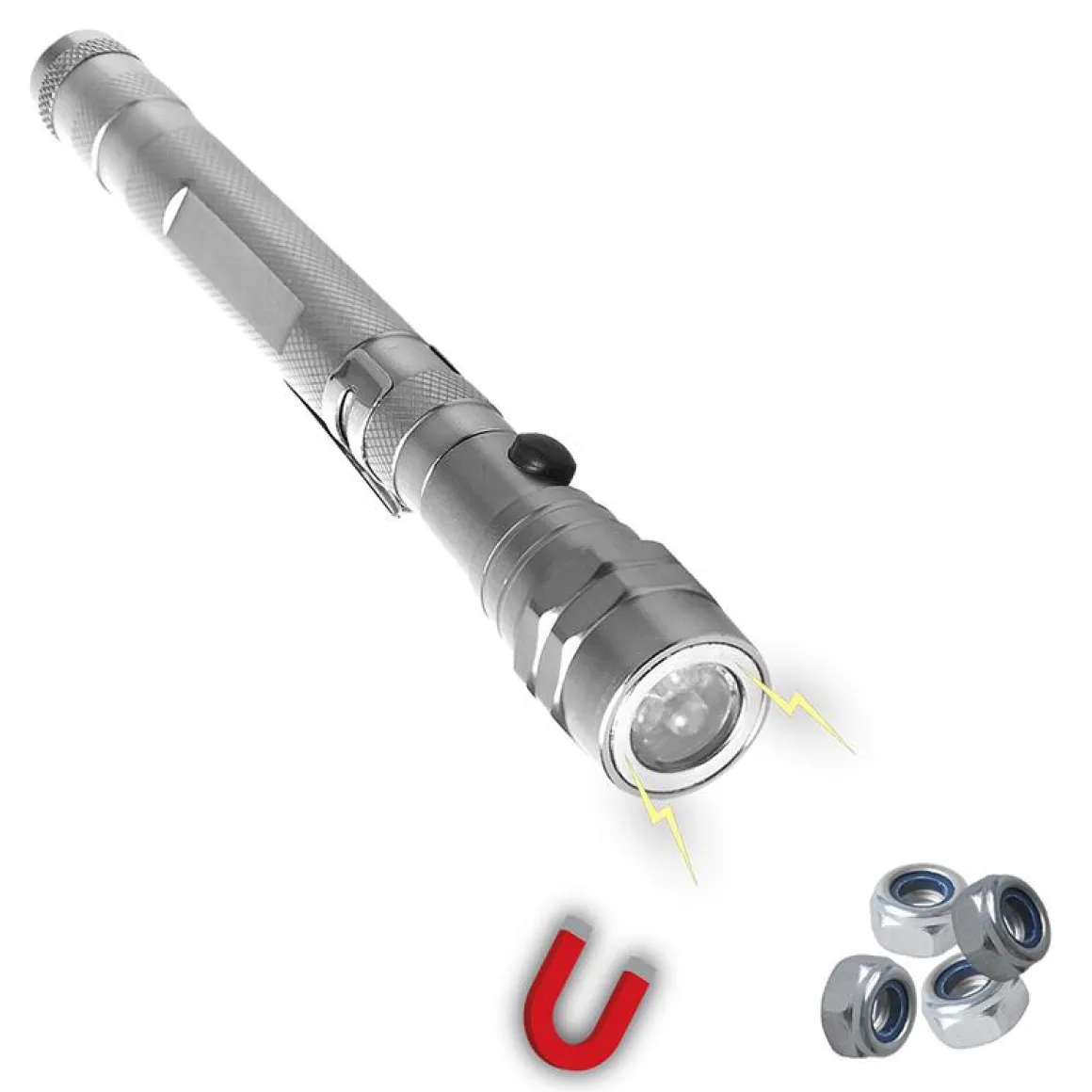 Teleskopmagnet 17-55 cm mit LED-Lampe