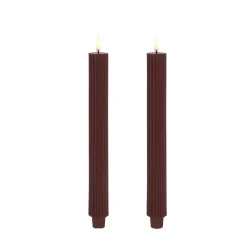 Uyuni Piffany LED Stabkerze 2er-Set Weinrot