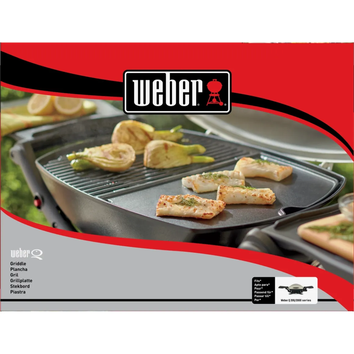 Weber Grillplatte für Q2000, 2200 (rechts) & Q2400 (links)