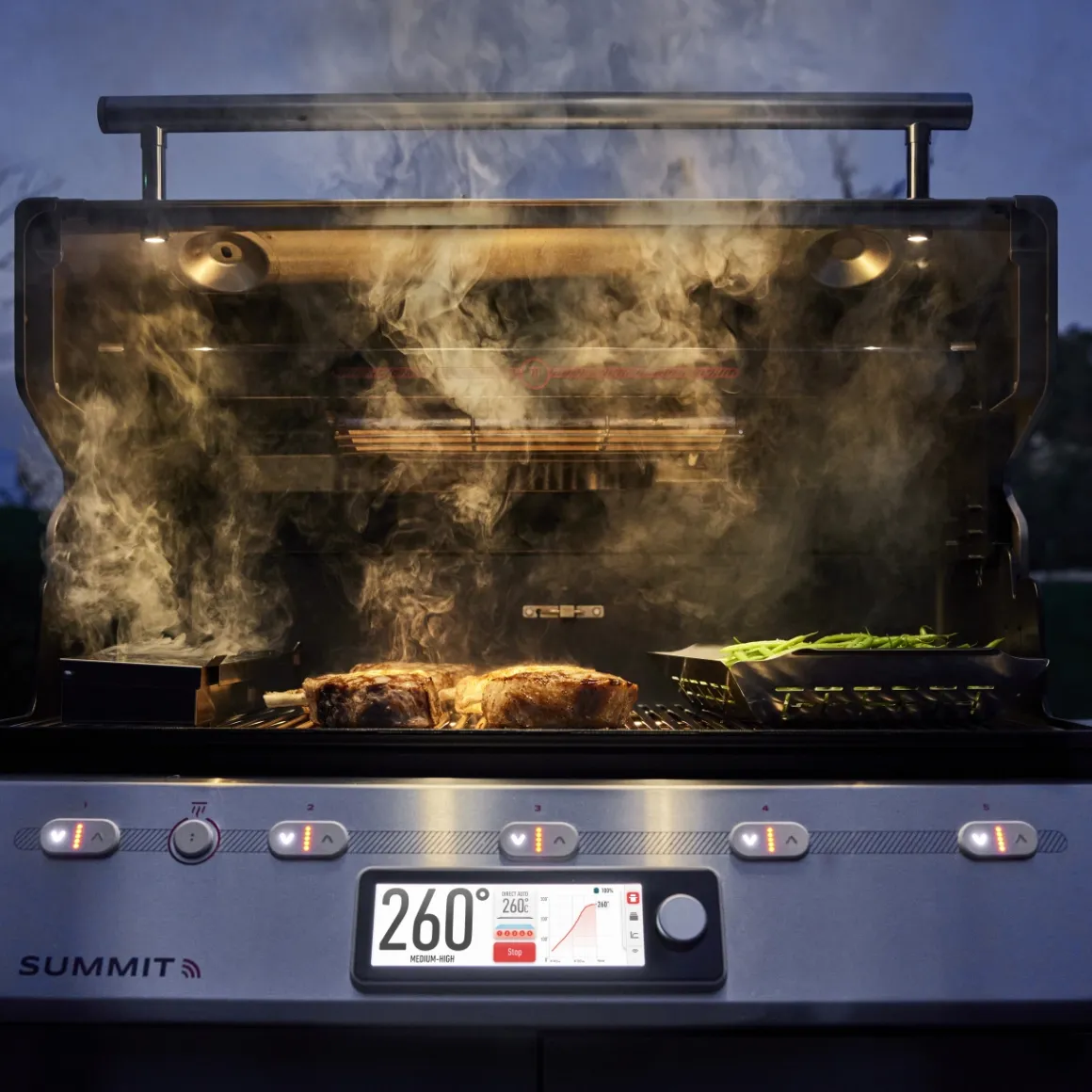 Weber Summit FS38X S Smart Gasgrill mit Rotisserie und 800 Grad Brenner