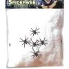 Weißes Spinnenetz Set - Halloween 100 g mit 5 Spinnen