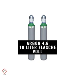 2 x Argon 4.6 gefüllte 10 Liter Gaslasche   Schweißargon - Umlaufflasche