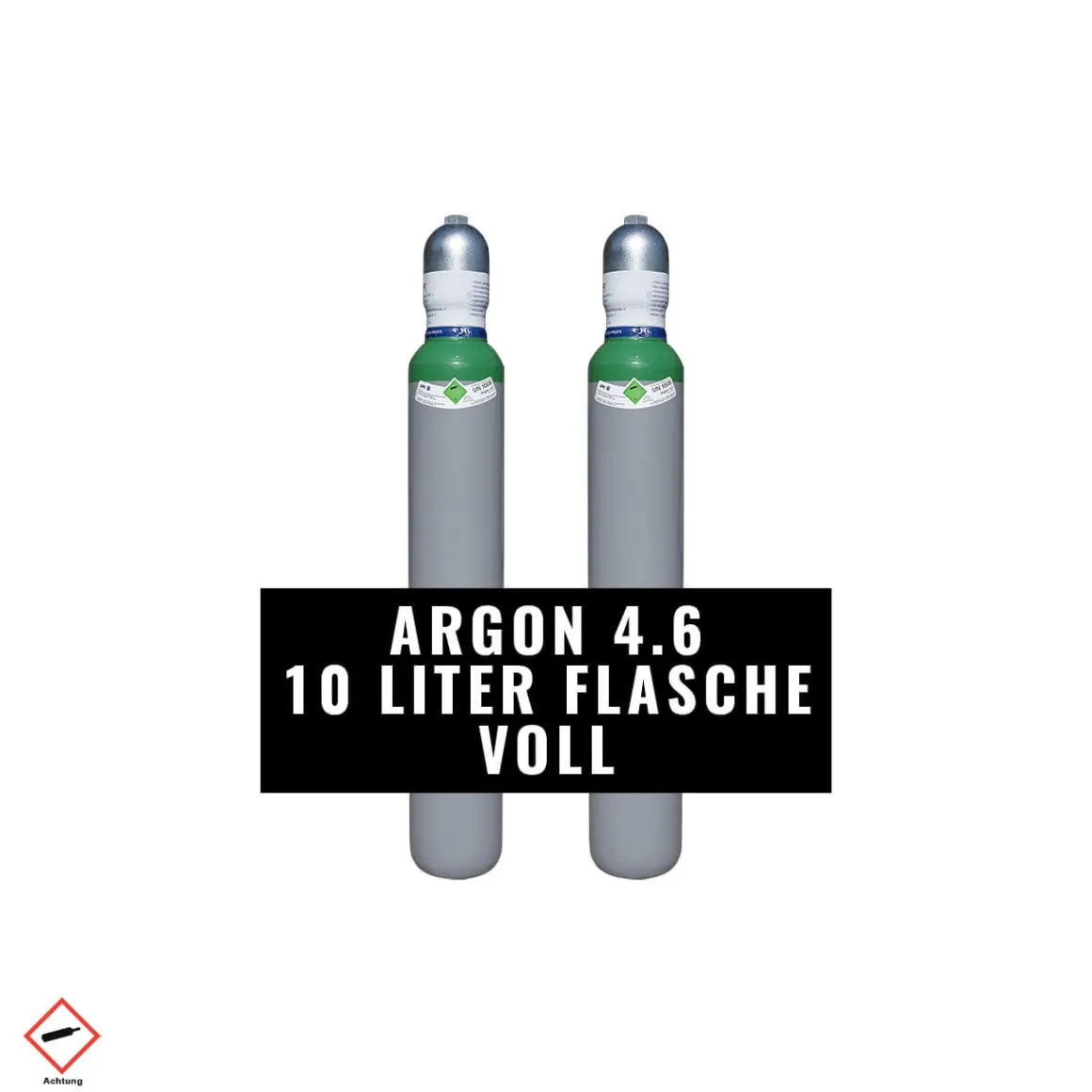 2 x Argon 4.6 gefüllte 10 Liter Gaslasche Schweißargon - Umlaufflasche