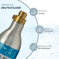7 x CO2 Zylinder Kohlensäure 425 g Flasche  mit Füllung bis zu je 60 L f. Soda-Stream Wasser-M