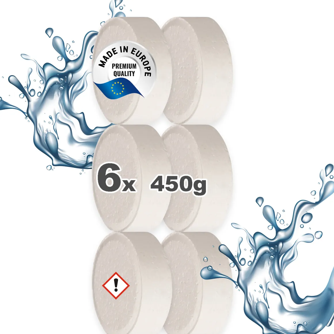 6x 450g Luftentfeuchter Tabs Nachfüllpackung für Raumentfeuchter Granulat Box