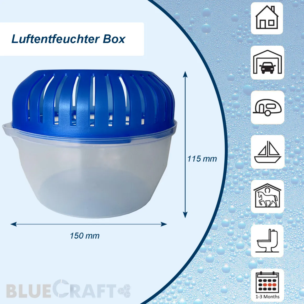 6x 450g Luftentfeuchter Tabs Nachfüllpack mit 2x Raumentfeuchter Box