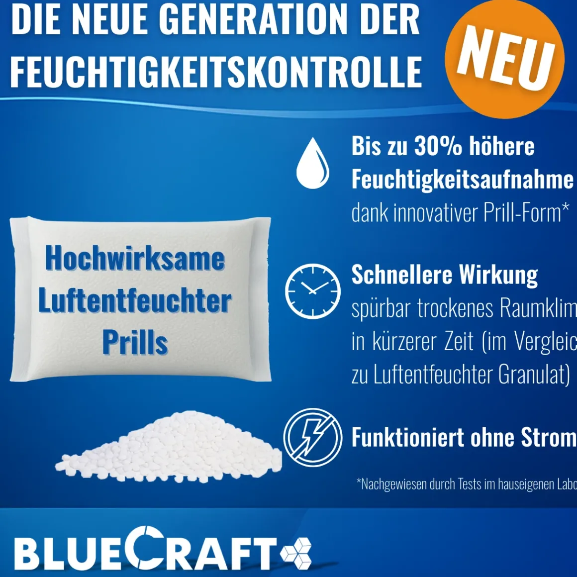 10x 600g Raum Luftentfeuchter Prills im Vliesbeutel Nachfüllpackung