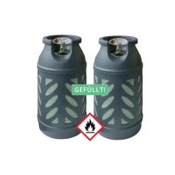 2x Premium 10 kg Composite Eigentum Propangasflasche gefüllt