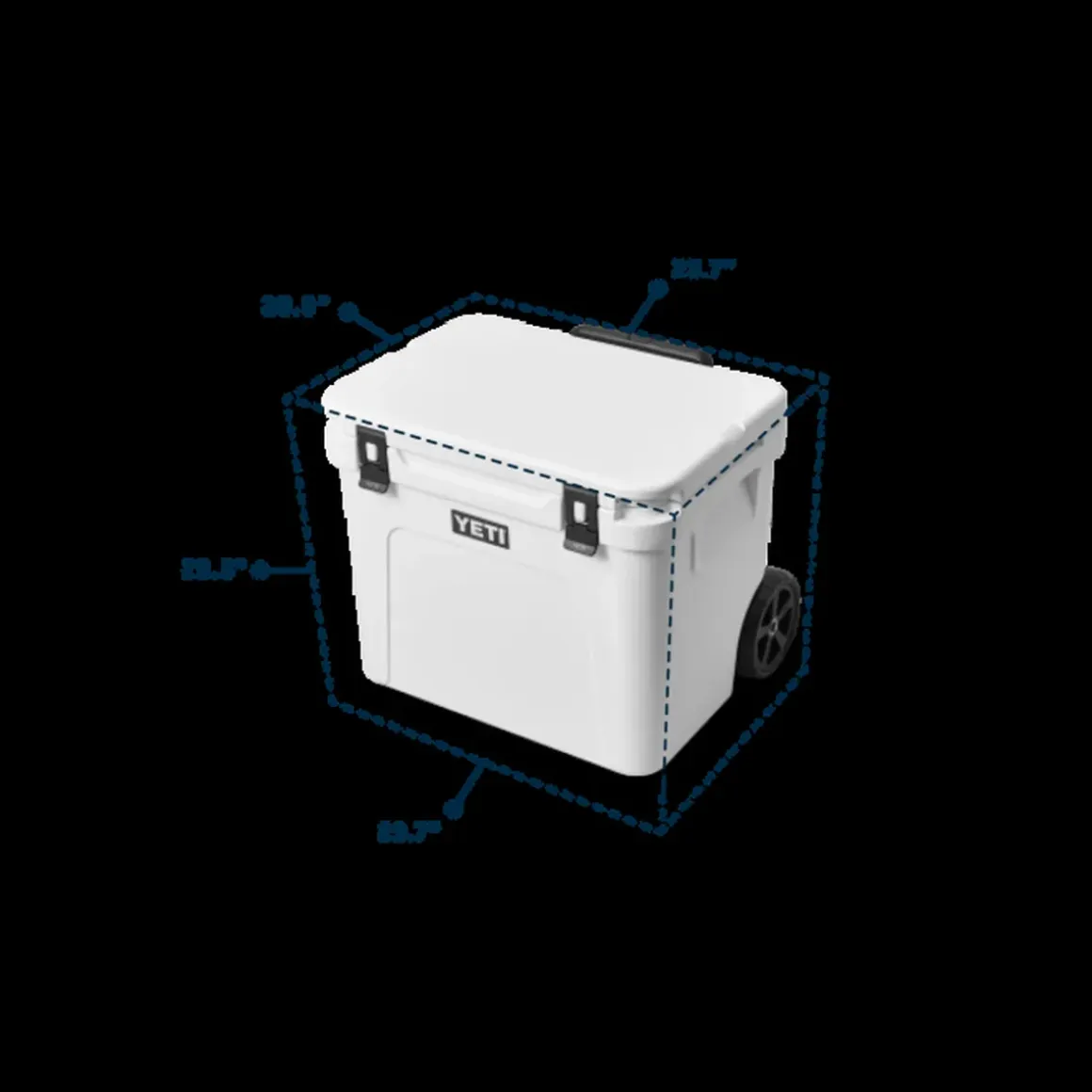 Yeti Kühlbox Roadie 60 auf Rädern hellblau