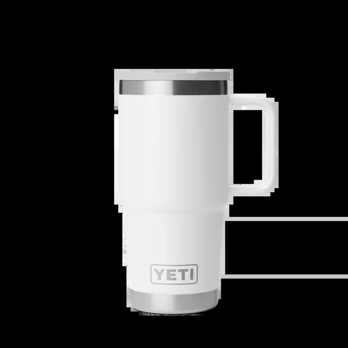 Yeti Rambler Reise-Trinkhalm-Tasse 20 Oz 591 ml weiß