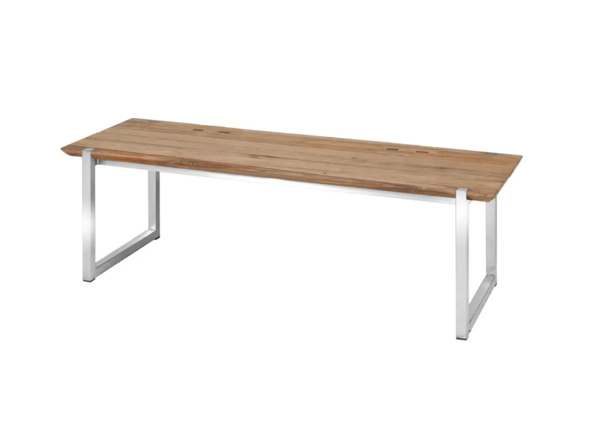 Zebra Bank Quadux Edelstahl recyceltes Teak