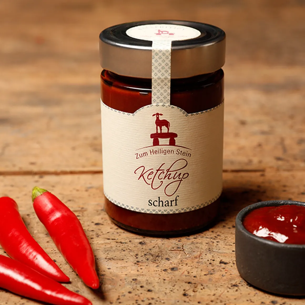 Zum Heiligen Stein Ketchup scharf 400g vegan